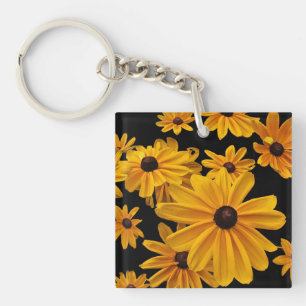 Gelber schwarzer mit Augen Susan-Blumen-mit Schlüsselanhänger