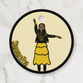 Gelber schwarzer Tiered Dancer #1 Geschenkanhänger