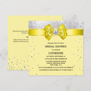 Gelber silberner Glitzer mit elegantem, schicken F Einladung