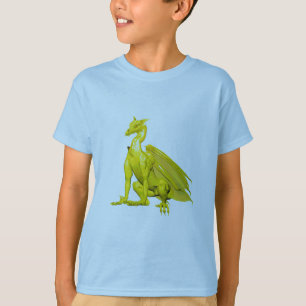 Gelber sitzender Drache T-Shirt