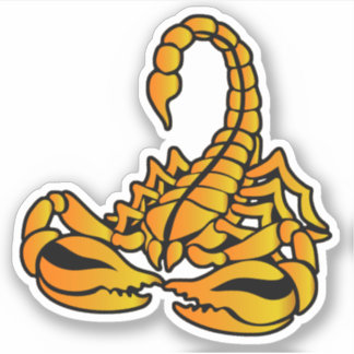 Gelber Skorpion, Stil der Stammeskunst Aufkleber