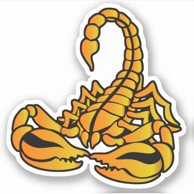 Gelber Skorpion, Stil der Stammeskunst Aufkleber (Vorderseite)