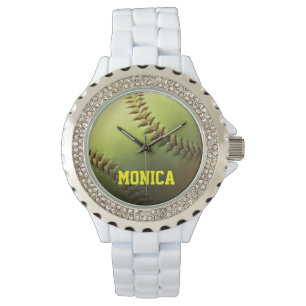 Gelber Softball Armbanduhr