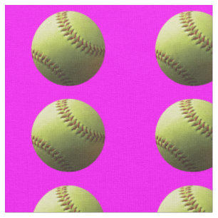 Gelber Softball auf Rosa Stoff