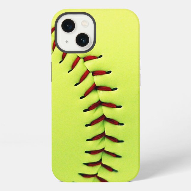 Gelber Softball iPhone Hülle (Rückseite)