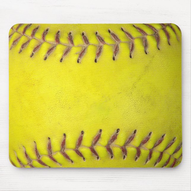 Gelber Softball Mousepad (Vorne)