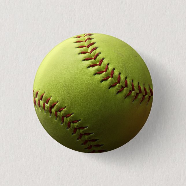 Gelber Softball-Single Button (Vorderseite)