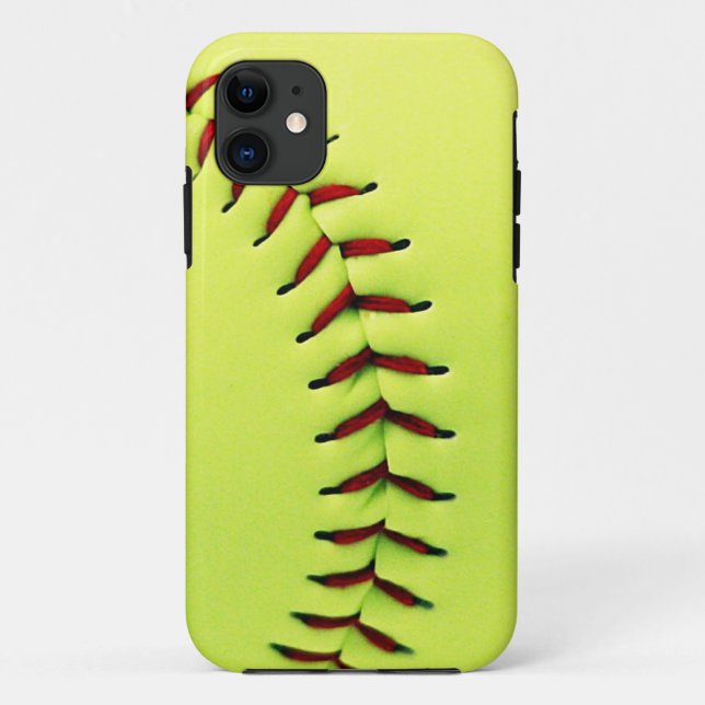 Gelber Softballball Case-Mate iPhone Hülle (Rückseite)