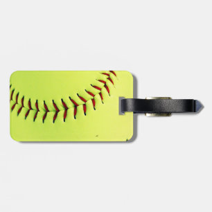 Gelber Softballball Gepäckanhänger