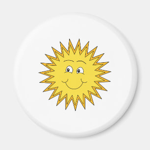 Gelber Sommer Sun mit einem glücklichen Gesicht Magnet