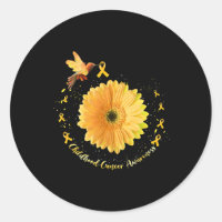 Gelber Sonnenblumen-Kolibri-Kindheitskrebs-Bewusst