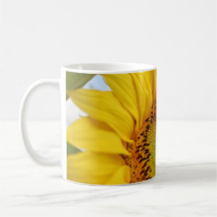 Gelber Sonnenblumengarten mit Foto-Text-Bezeichnun Kaffeetasse