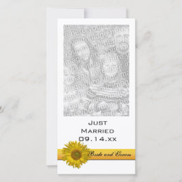 Gelber Sonnenblumenstreifen nur verheiratet Fotoka Ankündigung