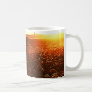 Gelber Sonnenuntergang Kürbisfeld  Kaffeetasse