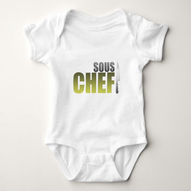 Gelber Sous Koch Baby Strampler (Vorderseite)