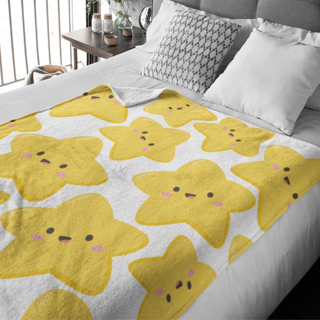 Gelber spielerischer Star Fleecedecke (Von Creator hochgeladen)