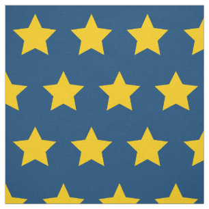 gelber Stern Blau Hintergrund Stoff