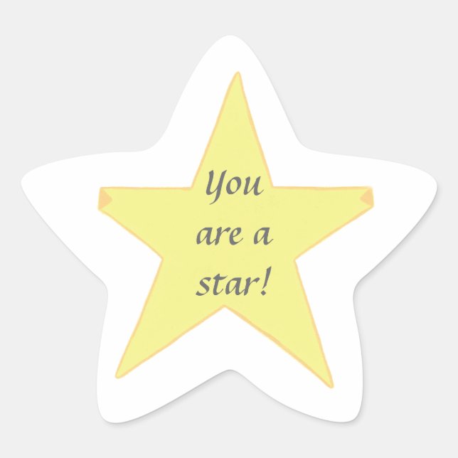 Gelber Stern - Sie sind ein Stern - Star Stickers (Vorderseite)