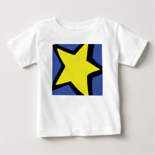 gelber Stern und blauer Hintergrund Baby T-shirt