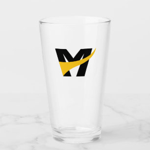 Gelber stilisierter fetter geometrischer Buchstabe Glas