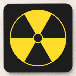 Gelber Strahlungs-Symbol-Untersetzer Getränkeuntersetzer