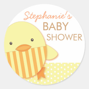 Gelber Streifen Ducky Neutral Babydusche Aufkleber