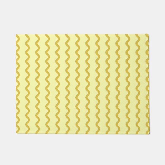 Gelber Streifen Minimalistisch Moderner Weg Fußmatte (Vorderseite)