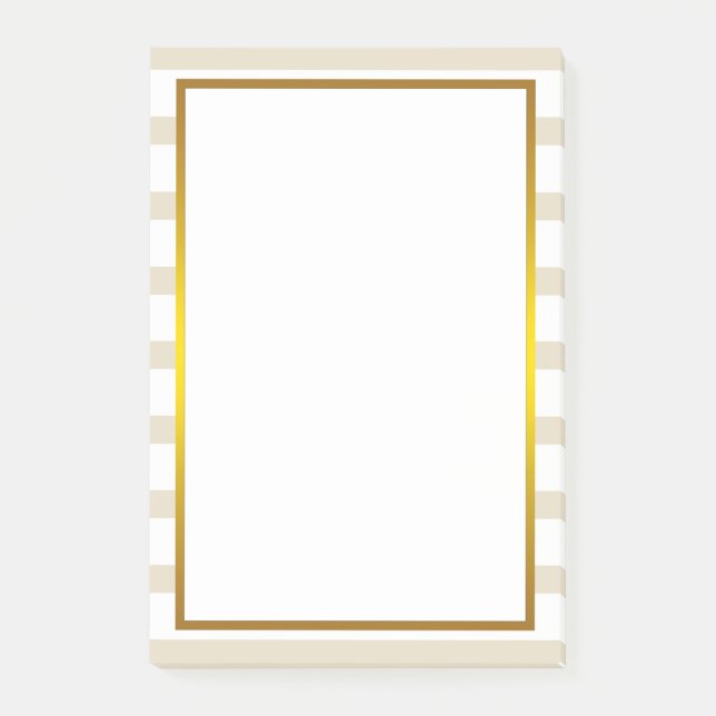 Gelber Streifen weiß, goldfarben Post-it Klebezettel (Vorderseite)