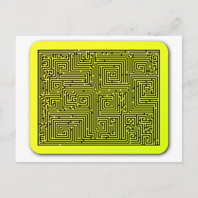 Gelber Swirl Postkarte (Vorderseite)