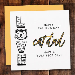 Gelber Tag des Vaters vom Katzenpurfekt Karte