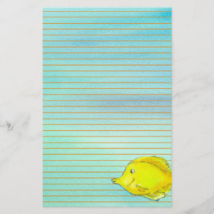 Gelber Tang Tropischer Fisch Orange Linke Briefpapier