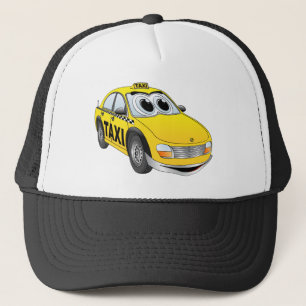 Gelber Taxi-Fahrerhaus-Cartoon Truckerkappe
