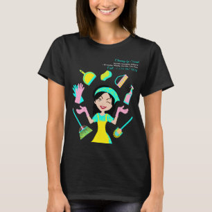 Gelber Teal-Reinigungsdienst Janitorial Daily T-Shirt