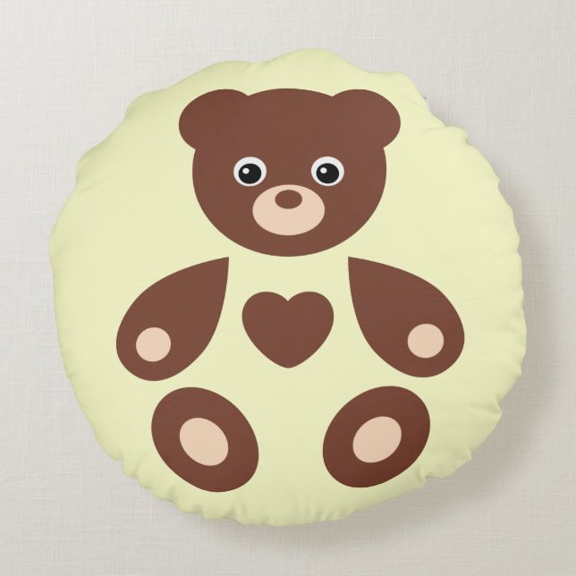 Gelber Teddybär Monogram Baby Kissen (Rückseite)