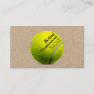 Gelber Tennisball Gebogener Name Coach Visitenkarte