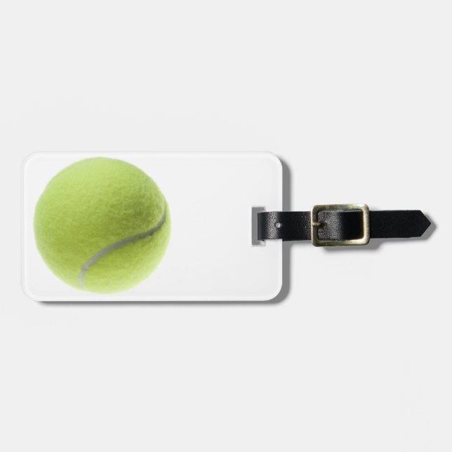 Gelber Tennisball kundengebundene Schablone Gepäckanhänger (Vorderseite horizontal)