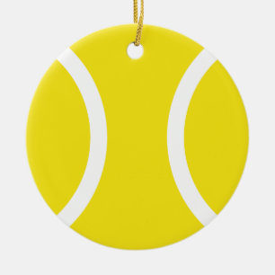 Gelber Tennisball-Schmuck für Weihnachten oder Dek Keramik Ornament
