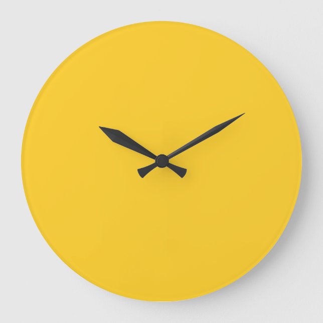 Gelber, tiefer, gesättigter solider Sonnenschein Große Wanduhr (Vorderseite)