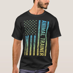 Gelber Tierlehrer Blau T-Shirt