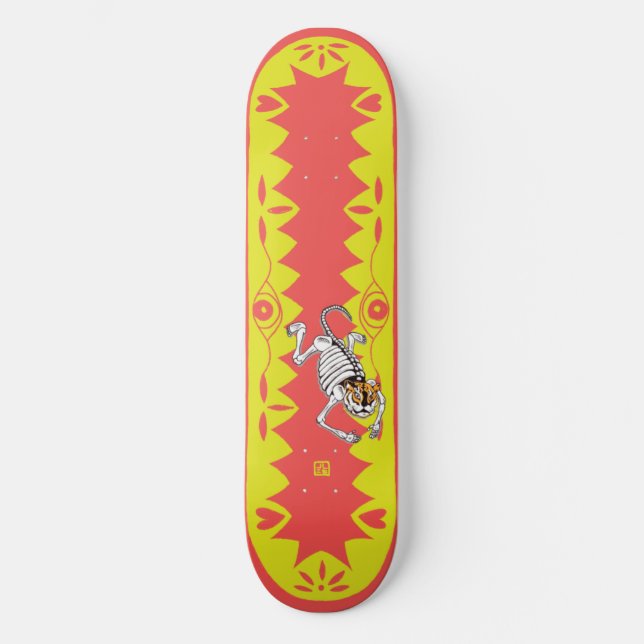 Gelber Tiger Skateboard (Vorderseite)