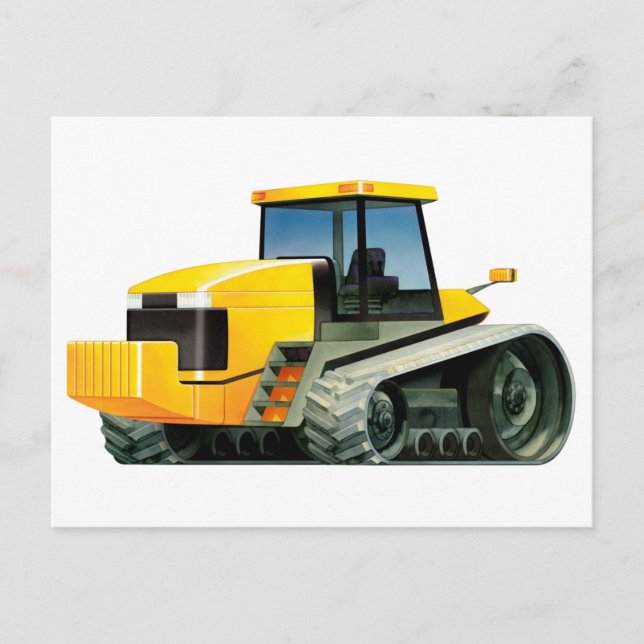 Gelber Traktor Postkarte (Vorderseite)