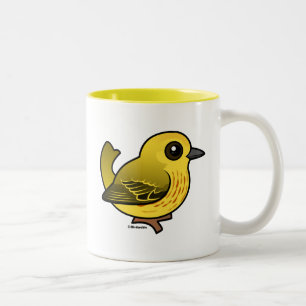 Gelber Trällerer Zweifarbige Tasse