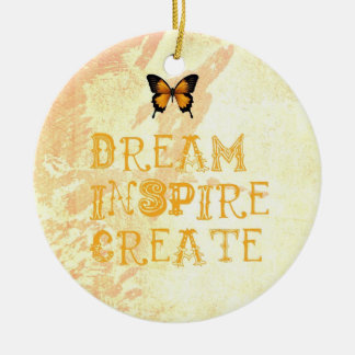 Gelber Traum, inspirieren, Weihnachtsverzierung Keramikornament