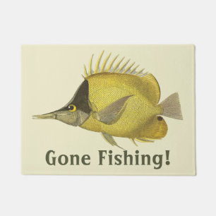 Gelber tropischer Chelmon Longirostris, Vintager F Fußmatte