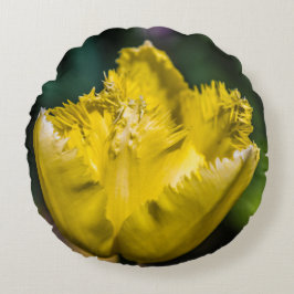 Gelber Tulip Rundes Kissen