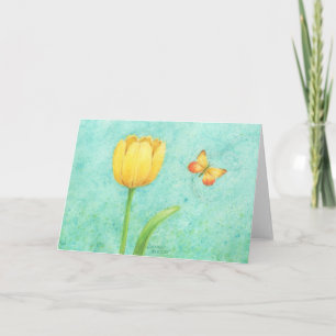 Gelber Tulip und Schmetterling Blank jeder Okcadil Karte