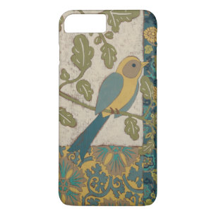 Gelber und Aquamariner Blauer Vogel auf einem Zwei iPhone 8 Plus/7 Plus Hülle