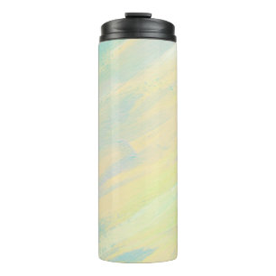 Gelber und Aquamariner Spaß Thermosbecher