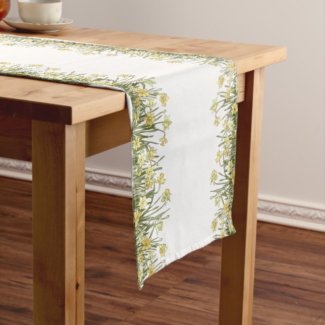 Gelber und grüner Blumentisch Kurzer Tischläufer (Beispiel)