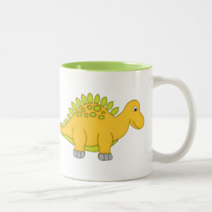 Gelber und grüner Dinosaurier+Personifizieren Sie Zweifarbige Tasse